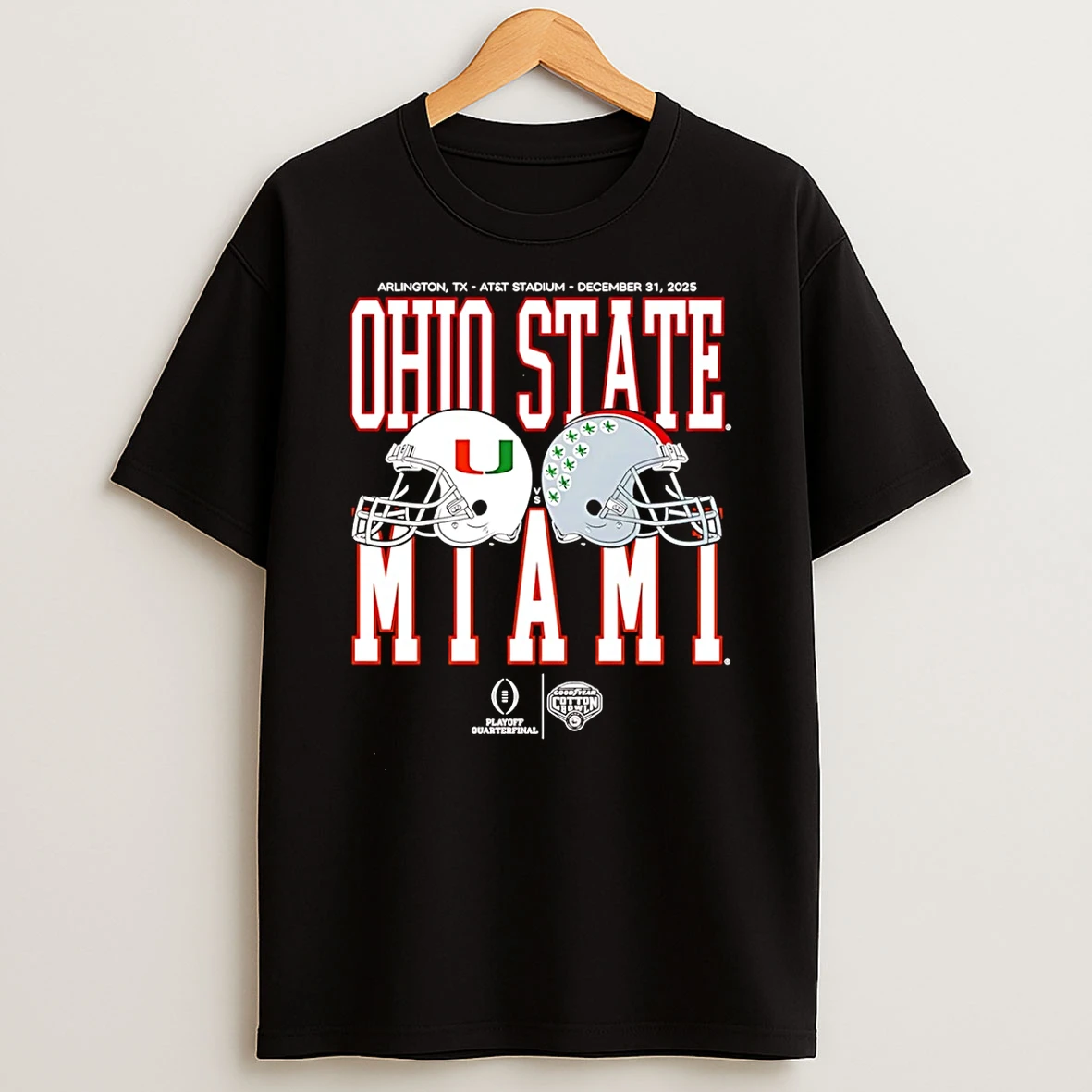 Vflippa Schmidtstee 20251222_170947 101_cotton Bowl Classic 2025 Miami Vs Ohio State Helmet Matchup T Shirt