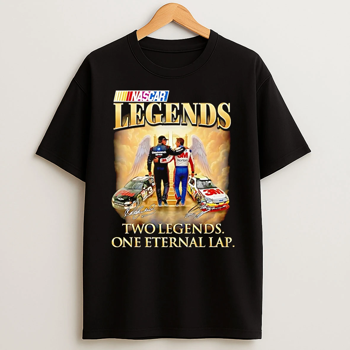 Vflippa Schmidtstee 20251222_170947 101_dale Earnhardt And Greg Biffle Nascar Legends Two Legends One Eternal Lap T Shirt
