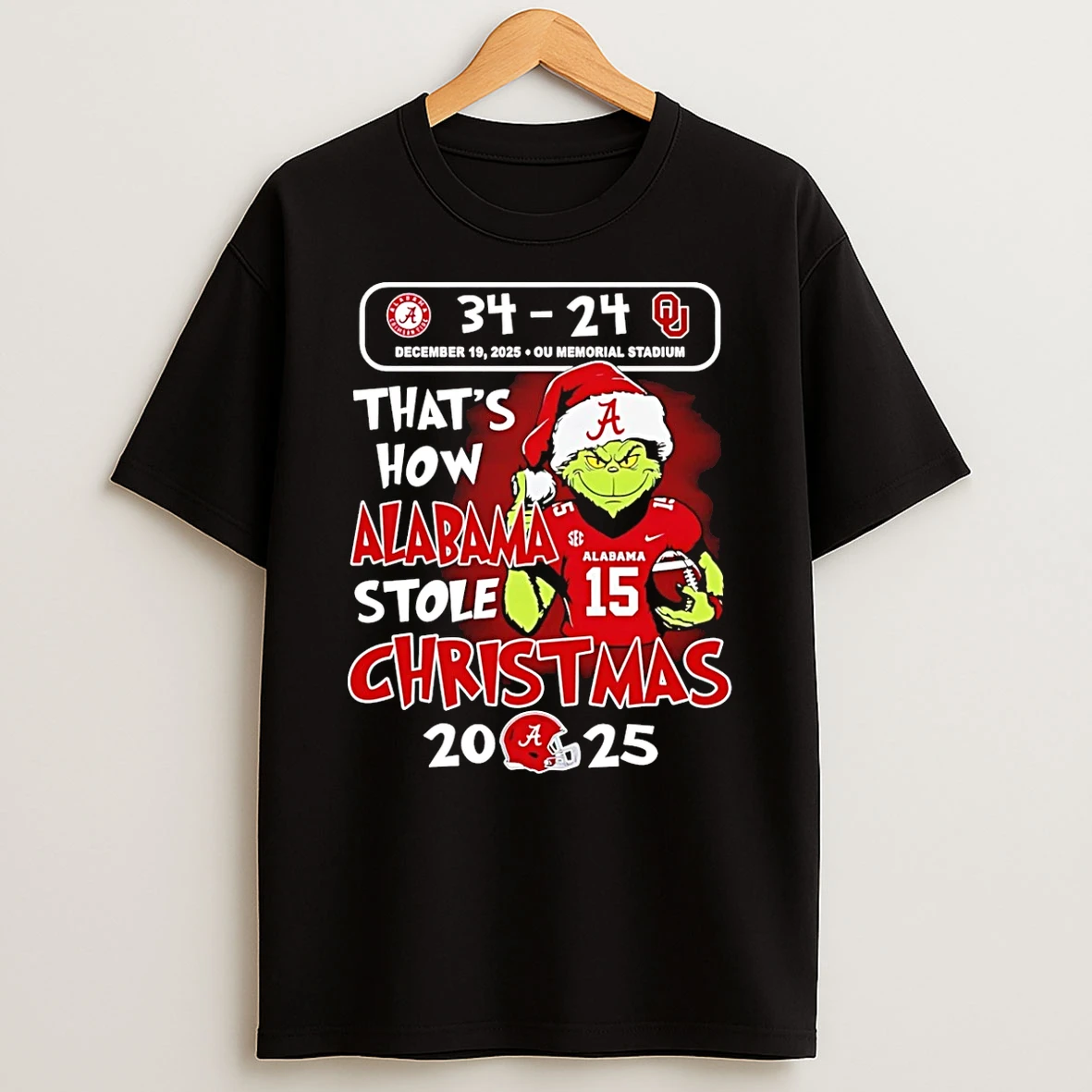 Vflippa Schmidtstee 20251222_170947 101_grinch Thats How Alabama Stole Christmas 2025 Alabama 34 24 Sooners T Shirt