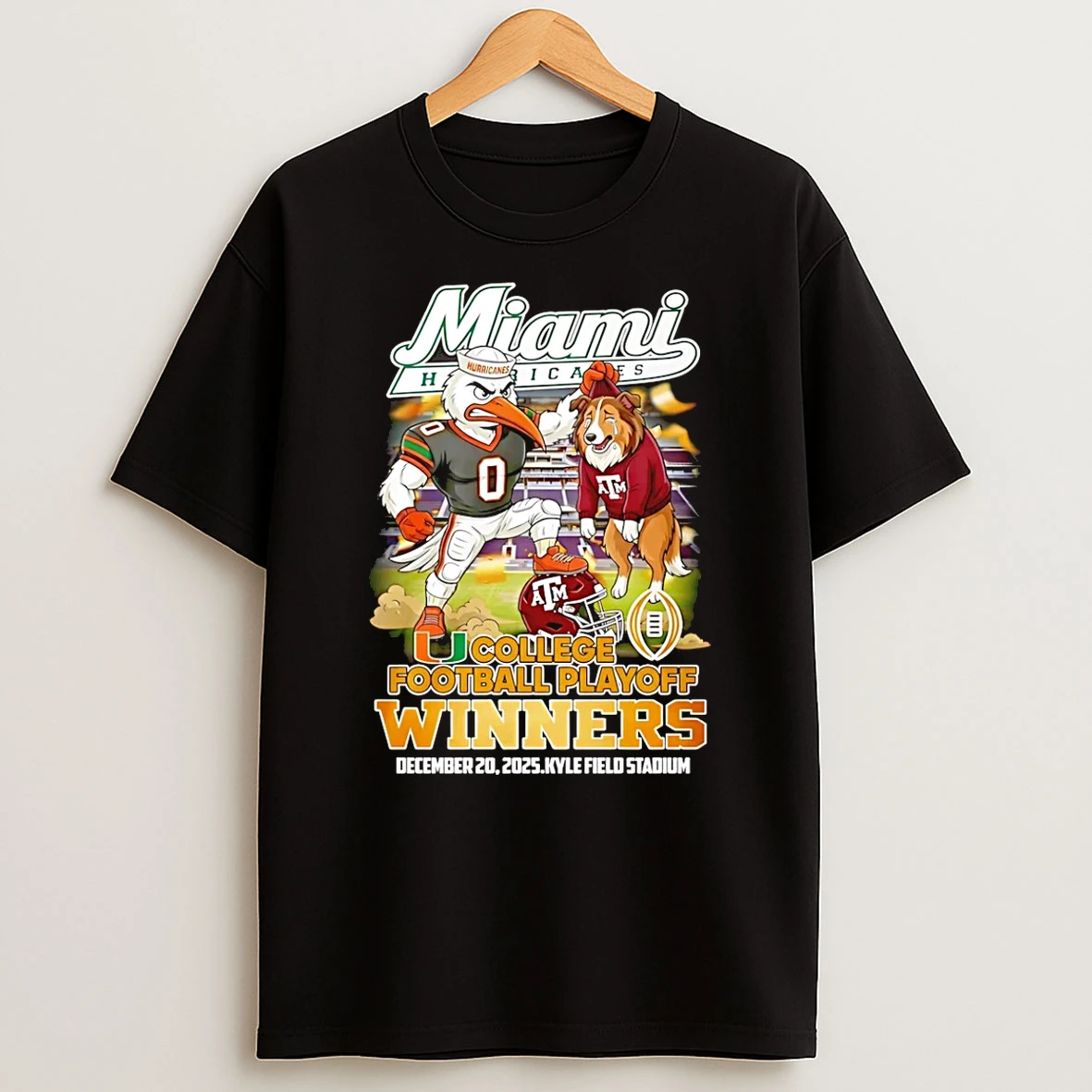 Vflippa Schmidtstee 20251222_170947 101_miami Hurricanes 2025 26 College Football Playoff Bound Winners Mascot T Shirt