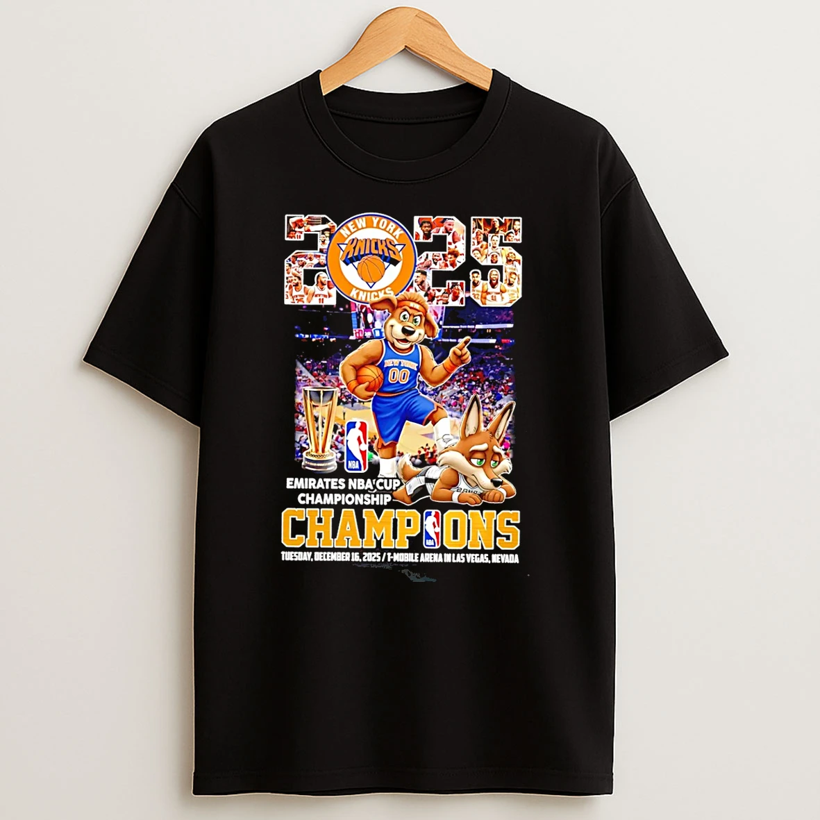 Vflippa Schmidtstee 20251222_170947 101_new York Knicks 2025 Nba Cup Champions Mascot T Shirt