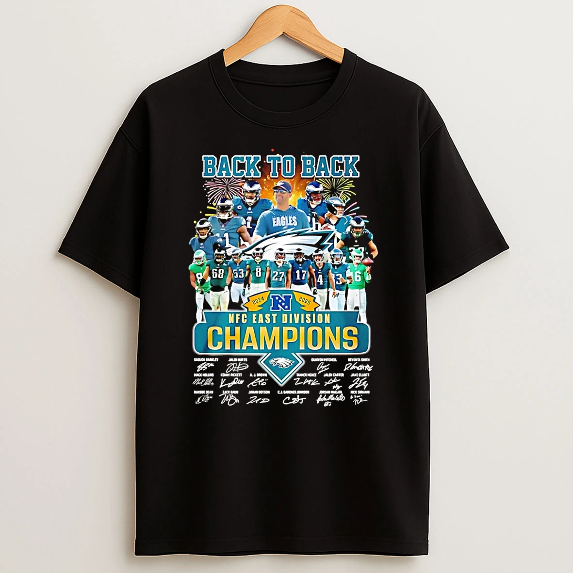 Vflippa Schmidtstee 20251222_170947 101_philadelphia Eagles 2024 2025 Back To Back Nfc East Division Champions All Team T Shirt