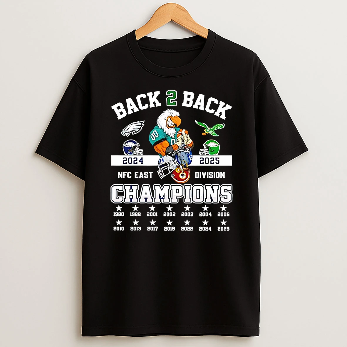 Vflippa Schmidtstee 20251222_170947 101_philadelphia Eagles 2025 Nfc East Division Champions 14 Time Mascot T Shirt
