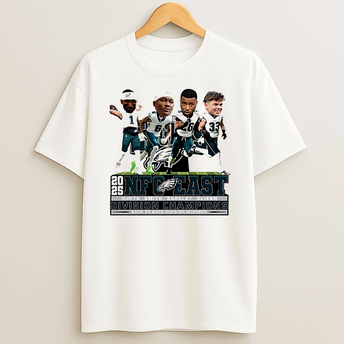 Vflippa Schmidtstee 20251222_170947 101_philadelphia Eagles 2025 Nfc East Division Champions Back To Back Caricature T Shirt