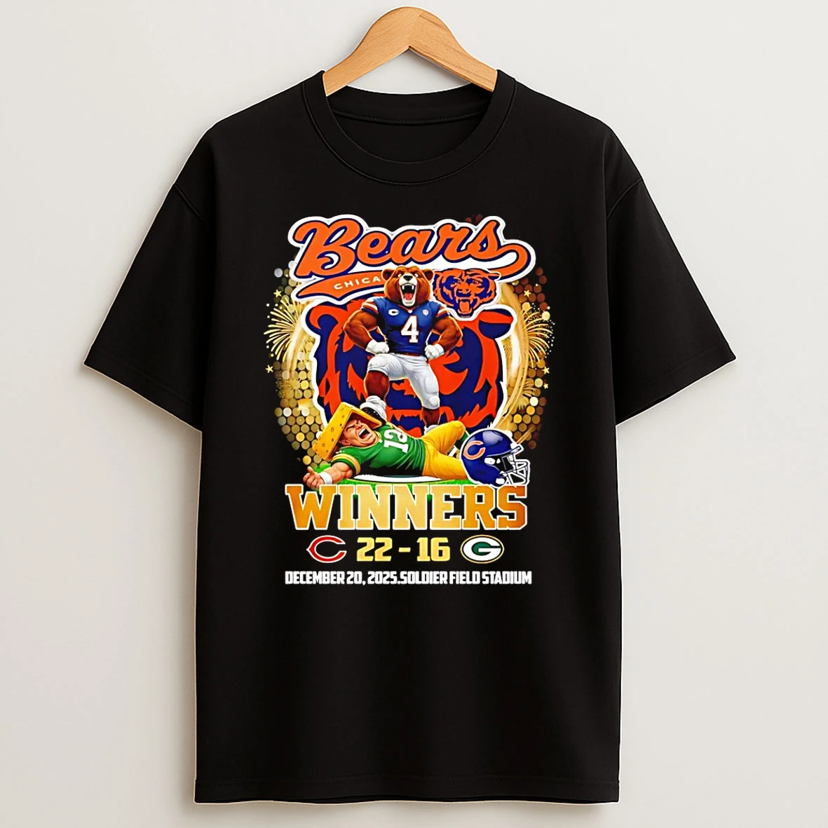 Vflippa Schmidtstee 20251223_122821 36_chicago Bears 2025 Playoffs Winner 22 16 Packers Score T Shirt