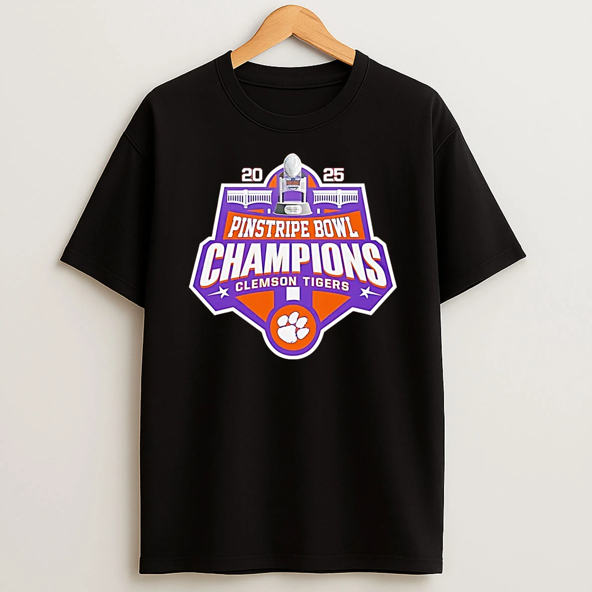 Vflippa Schmidtstee 20251223_122821 36_clemson Tigers 2025 Pinstripe Bowl Champions Logo T Shirt