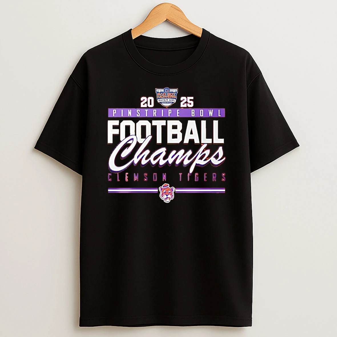 Vflippa Schmidtstee 20251223_122821 36_clemson Tigers Pinstripe Bowl Champions 2025 T Shirt