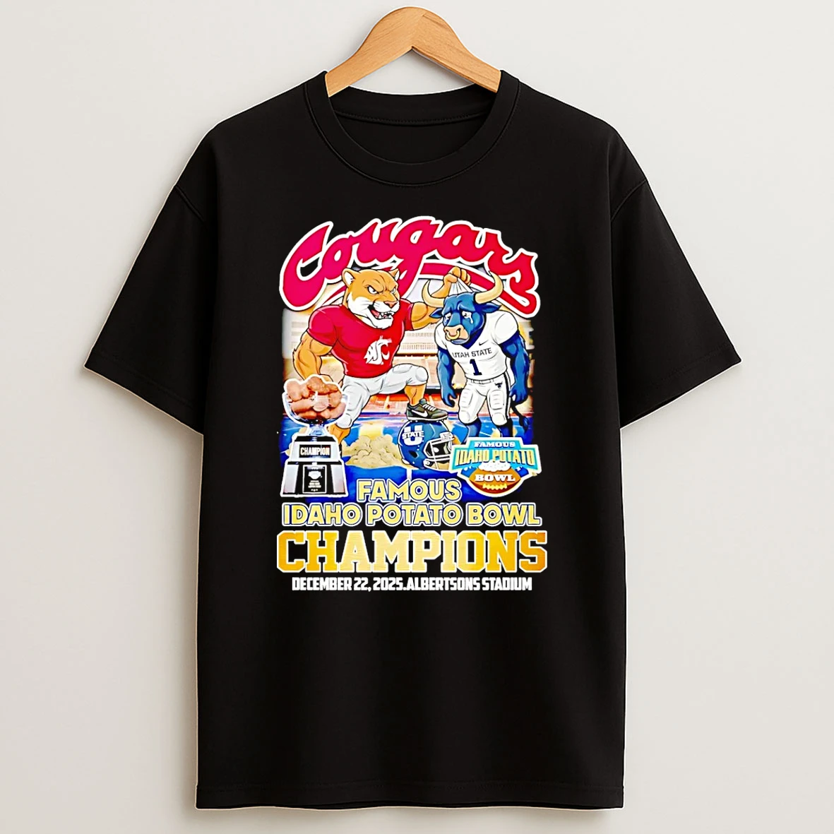 Vflippa Schmidtstee 20251223_122821 36_houston Cougars 2025 Famous Idaho Potato Bowl Champions Mascot T Shirt