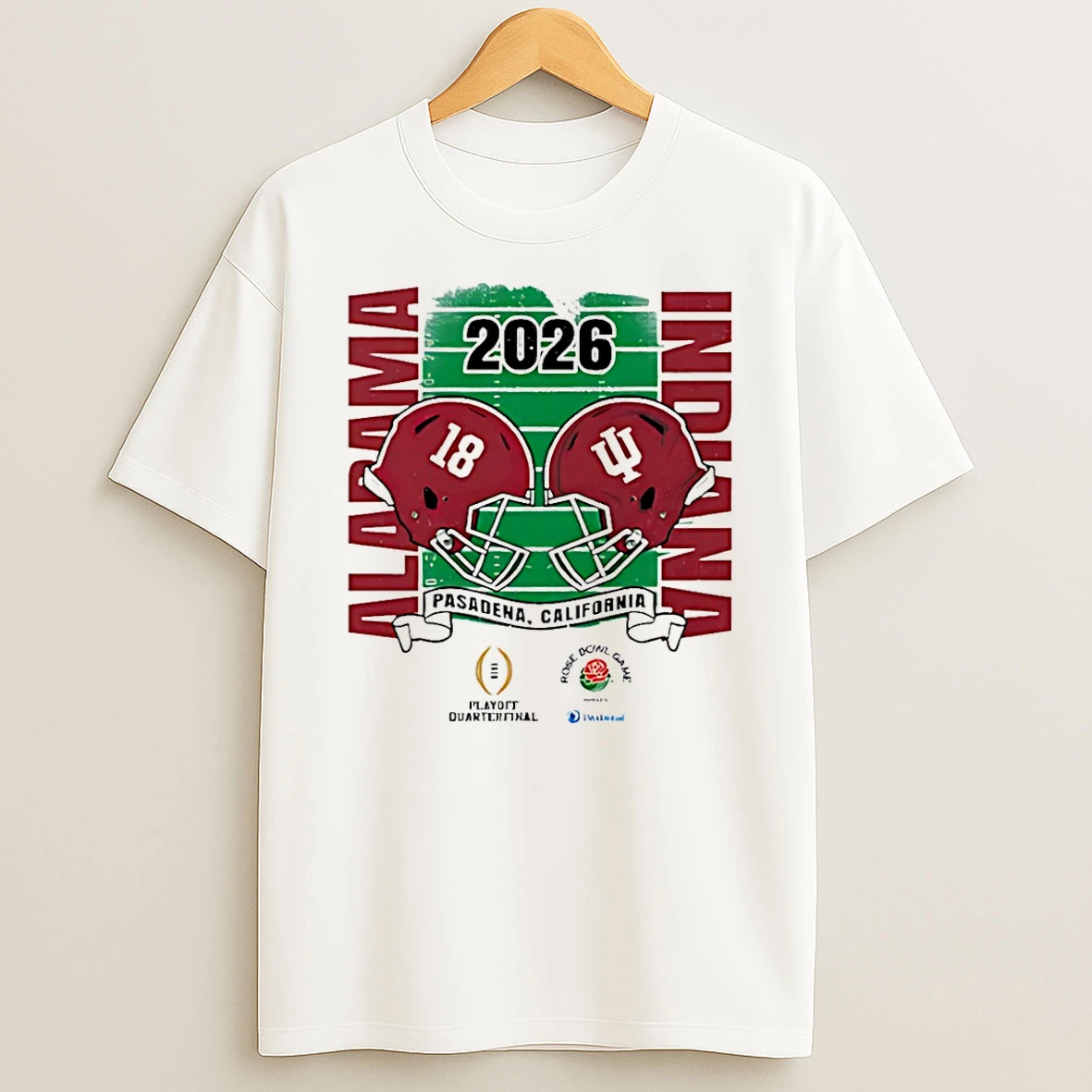 Vflippa Schmidtstee 20251223_130006 132_alabama Crimson Tide Vs Indiana Hoosiers Rose Bowl 2026 Cfp Head To Head T Shirt