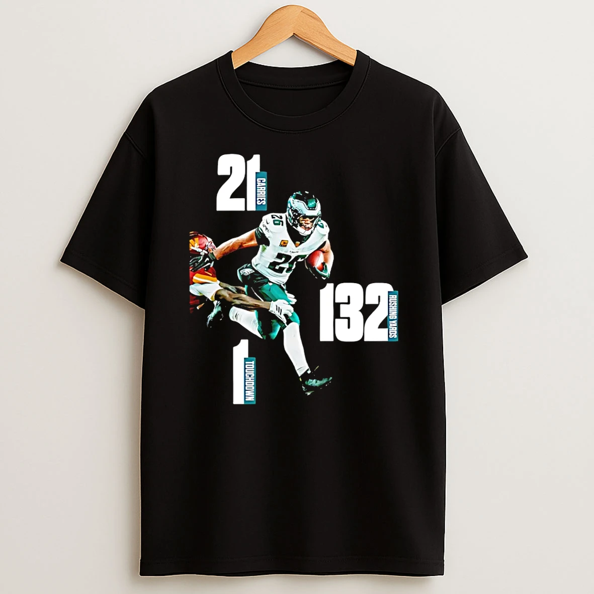 Vflippa Schmidtstee 20251223_130006 132_saquon Barkley Philadelphia Eagles 2025 Nfc East Champs 21 Carries 132 Rushing Yards T Shirt