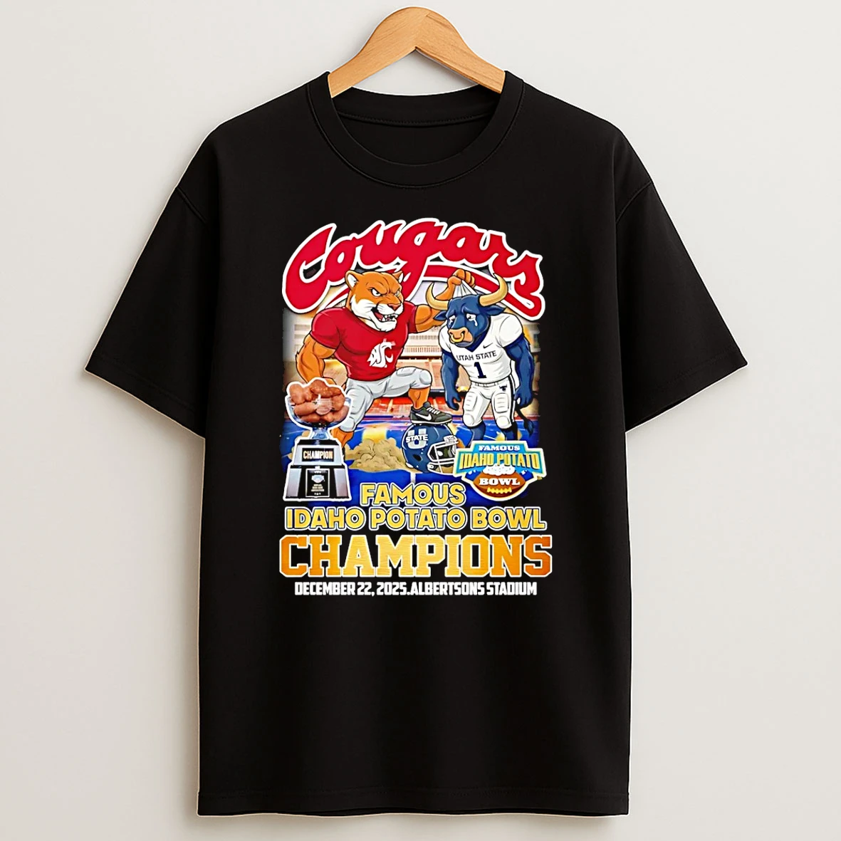 Vflippa Schmidtstee 20251223_130006 132_washington State Cougars Cfp Famous Idaho Potato Bowl Champions 2025 Mascot T Shirt
