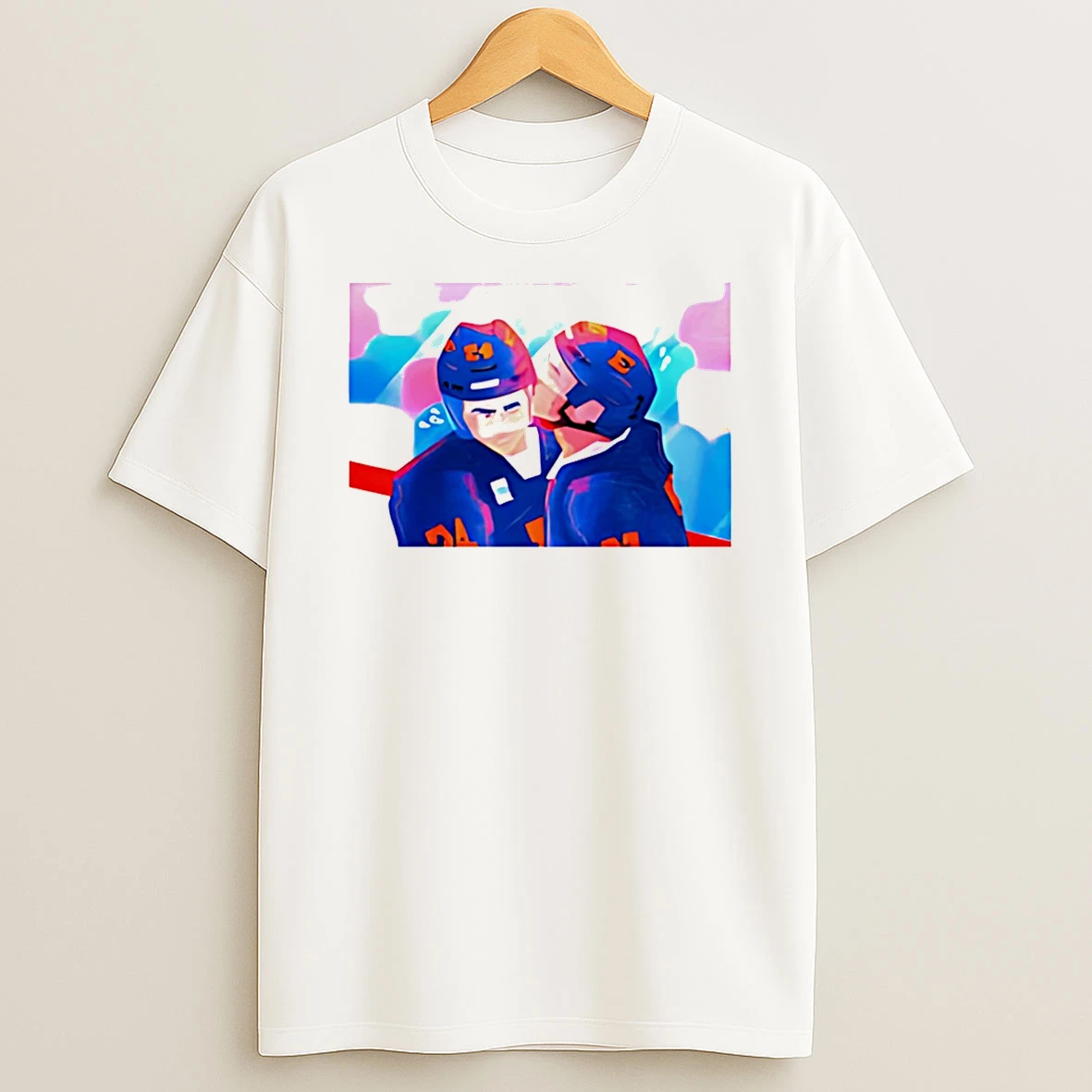 Vflippa Schmidtstee 20251224_174200 144_hollanov Ilya Rozanov Kissing Shane Hollander Hockey Art T Shirt