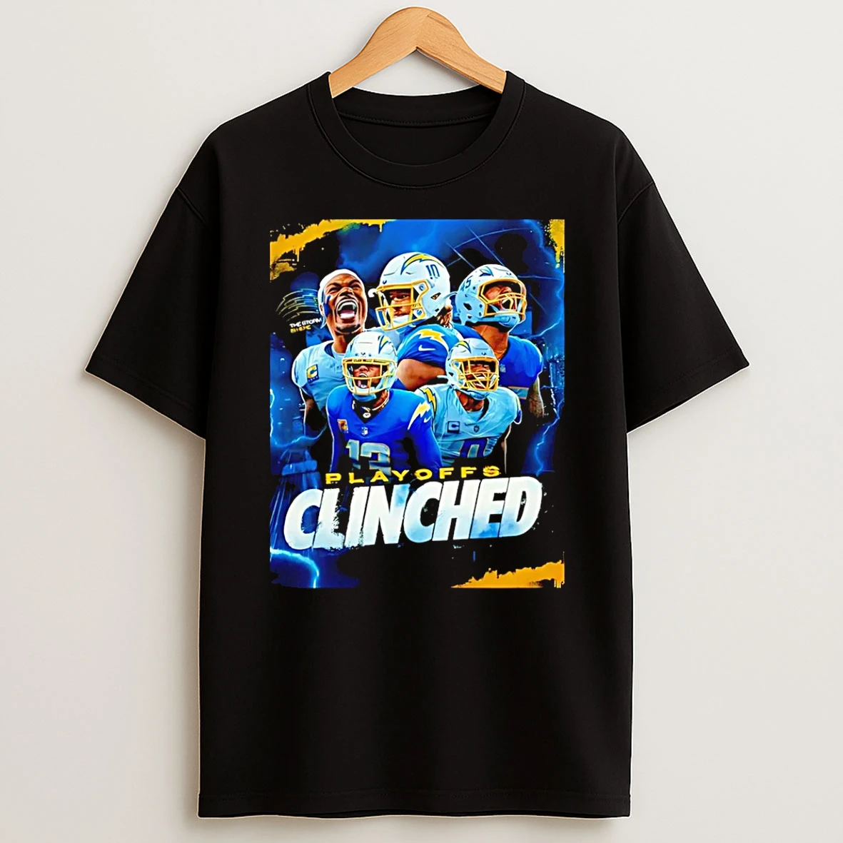 Vflippa Schmidtstee 20251224_174200 144_la Chargers Clinched 2025 Nfl Playoffs Clinched T Shirt