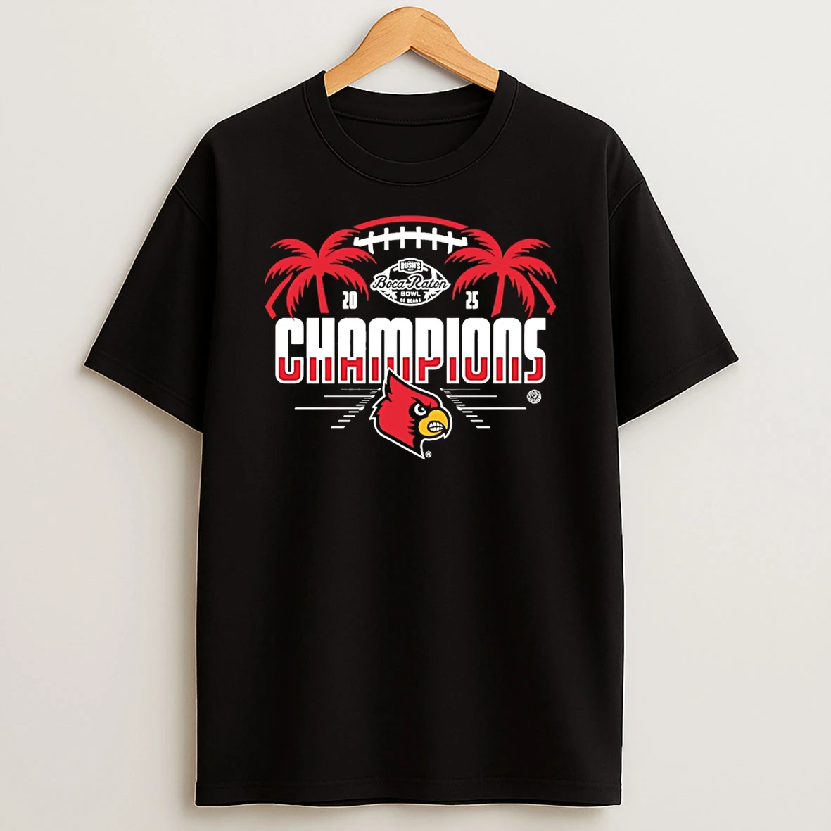 Vflippa Schmidtstee 20251224_174200 144_louisville Cardinals 2025 Bushs Boca Raton Bowl Of Beans Champions T Shirt