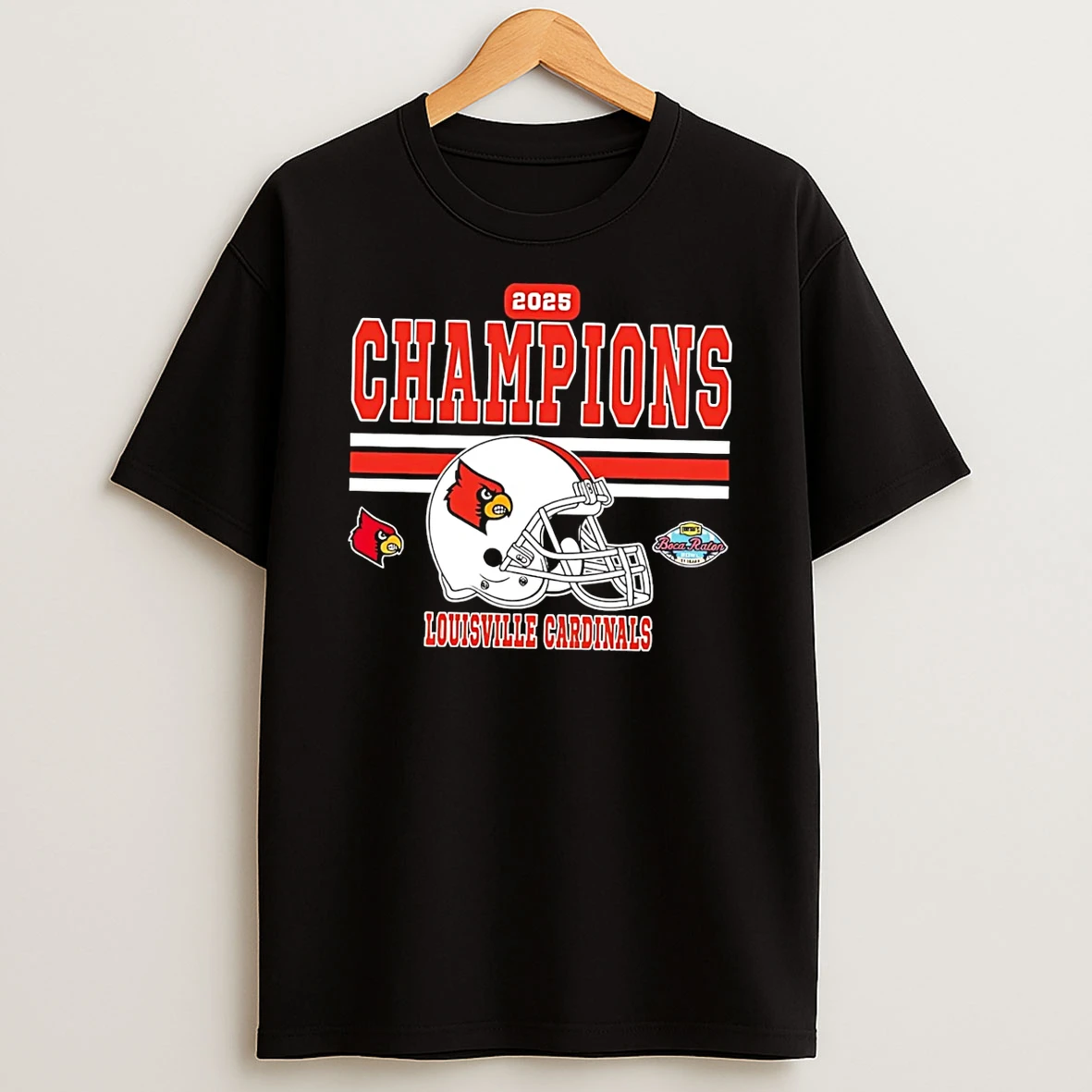Vflippa Schmidtstee 20251224_174200 144_louisville Cardinals Football 2025 Boca Raton Bowl Champions T Shirt
