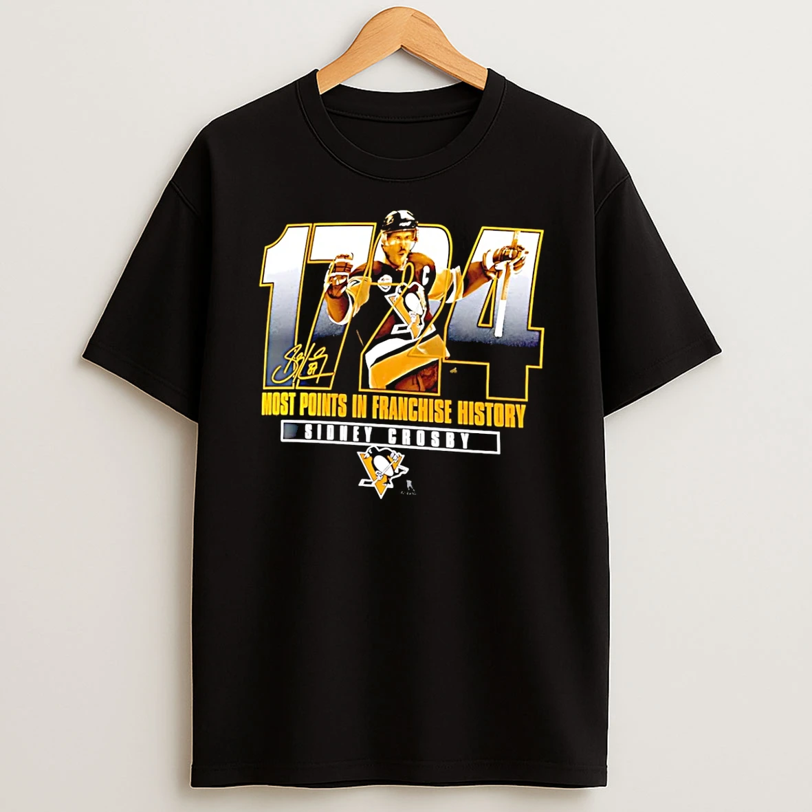 Vflippa Schmidtstee 20251224_174200 144_sidney Crosby Pittsburgh Penguins Most Points In Franchise History T Shirt