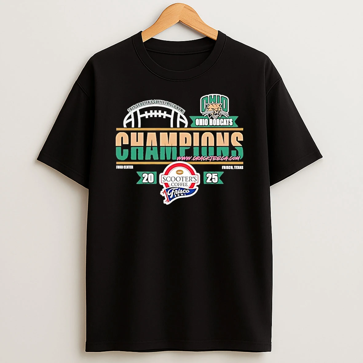 Vflippa Schmidtstee 20251225_095611 31_ohio Bobcats 2025 Scooters Coffee Frisco Bowl Champions Classic T Shirt