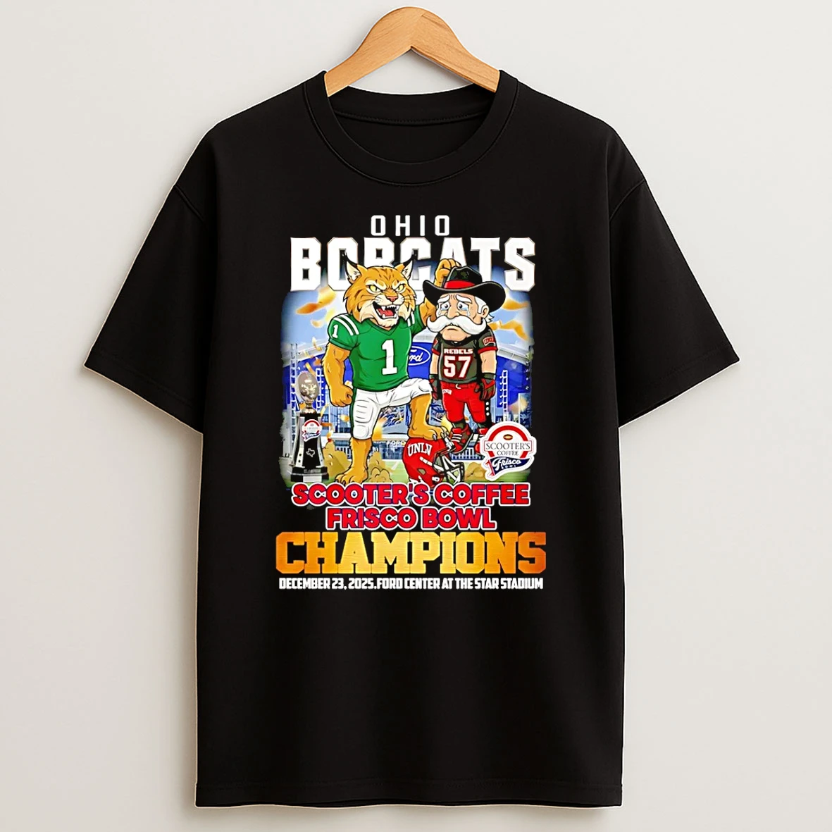 Vflippa Schmidtstee 20251225_095611 31_ohio Bobcats 2025 Scooters Coffee Frisco Bowl Champions Mascot T Shirt