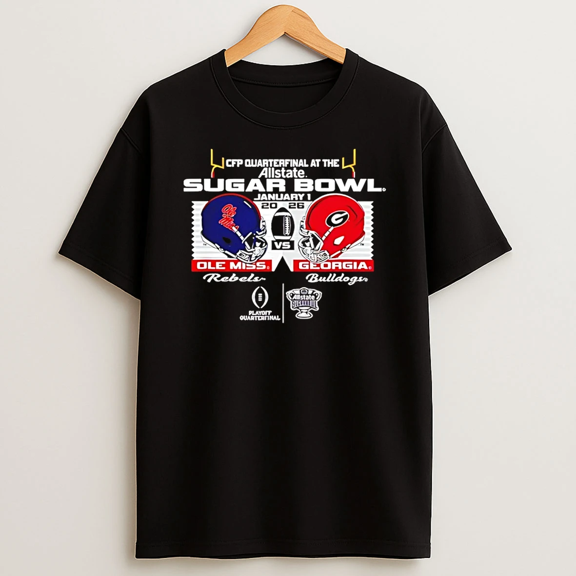 Vflippa Schmidtstee 20251225_095611 31_ole Miss Rebels Vs Georgia Bulldogs Cfp Sugar Bowl 2026 Head To Head T Shirt