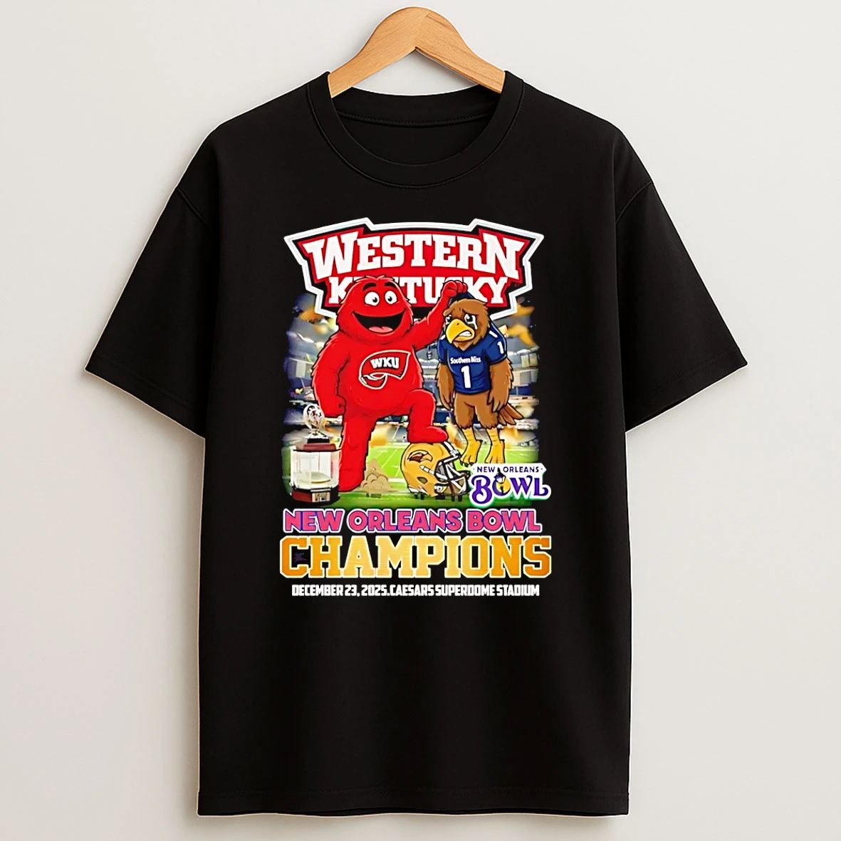 Vflippa Schmidtstee 20251225_095611 31_western Kentucky 2025 New Orleans Bowl Champions Mascot T Shirt
