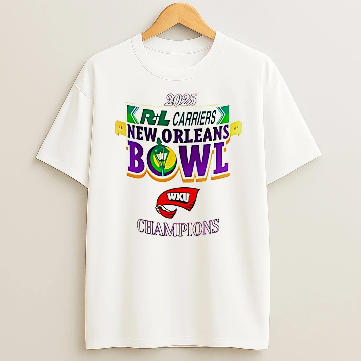 Vflippa Schmidtstee 20251225_095611 31_western Kentucky 2025 New Orleans Bowl Champions Logo T Shirt