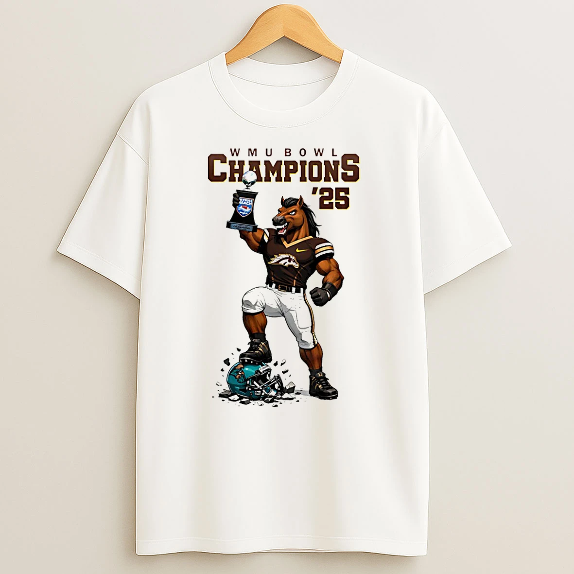 Vflippa Schmidtstee 20251225_095611 31_western Michigan Broncos Myrtle Beach Bowl Champions 2025 Mascot T Shirt