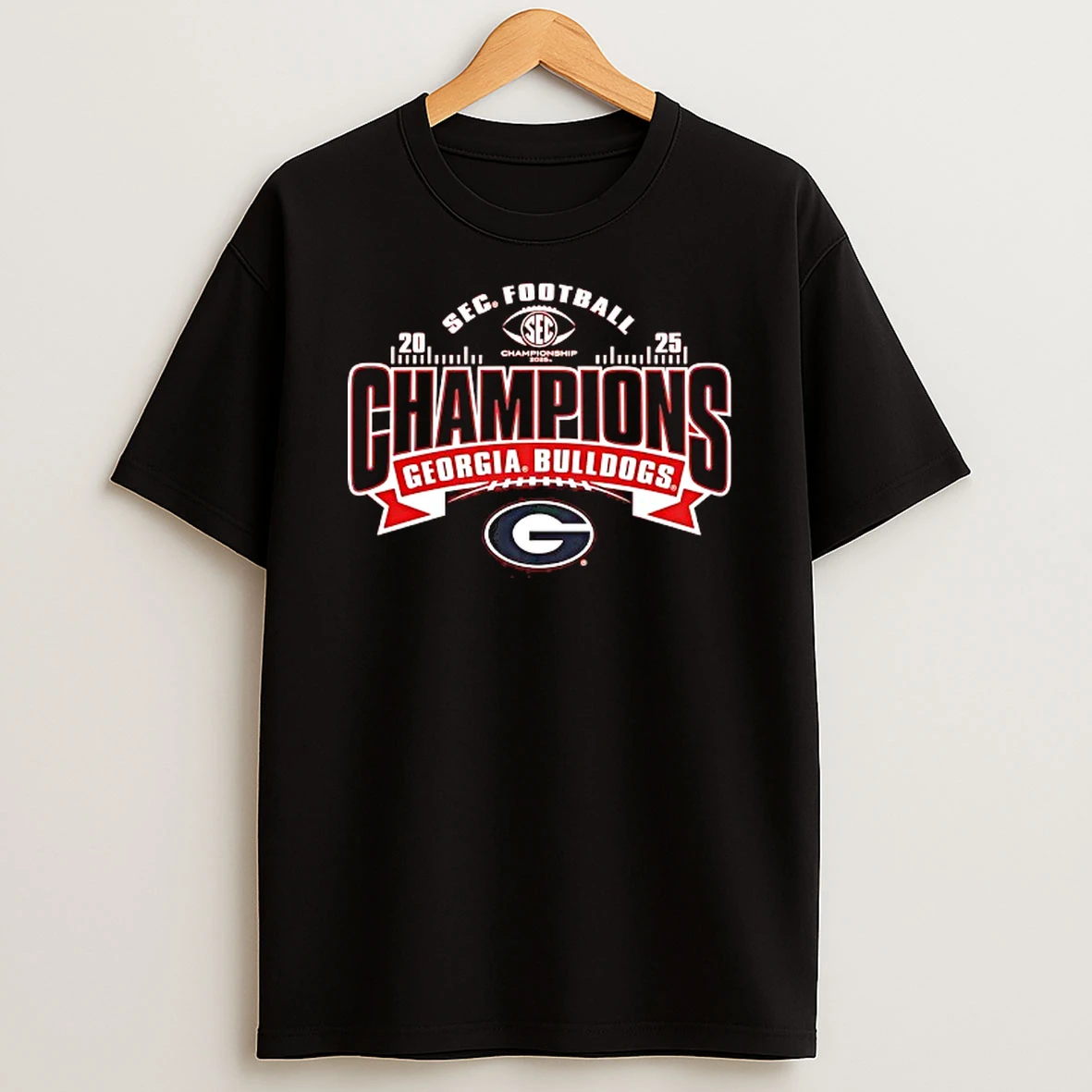 Vflippa Techteesusa 20251209_130043 33_georgia Bulldogs 2025 Sec Football Conference Champions T Shirt