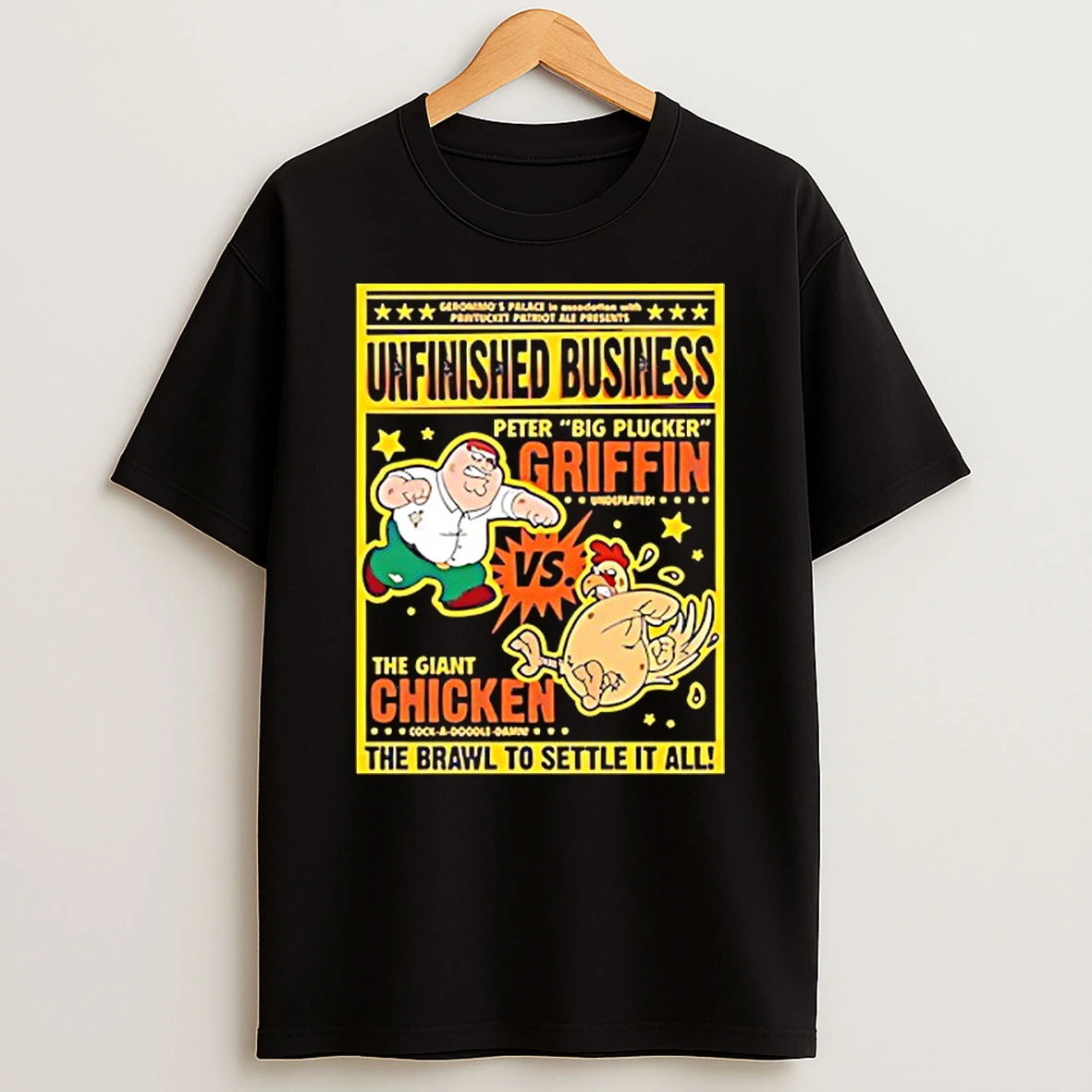 Vflippa Techteesusa 20251209_165244 48_unfinished Business Peter Griffin Vs Giant Chicken T Shirt