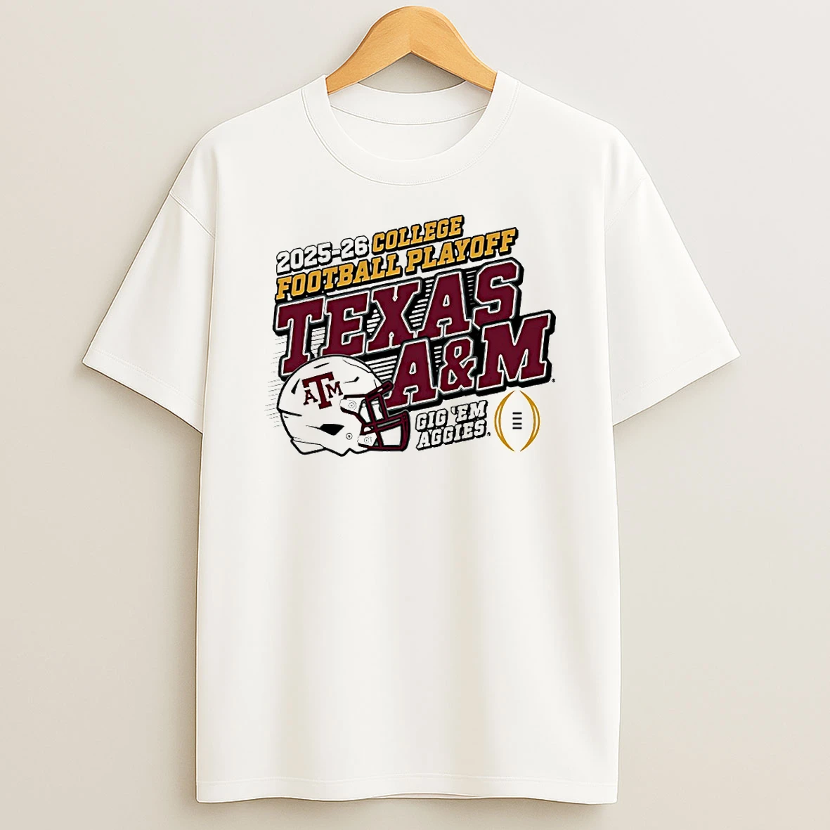 Vflippa Techteesusa 20251210_132255 48_college Football Playoff 2025 2026 Texas A And M Aggies Cig Em Aggies Helmet Circle T Shirt