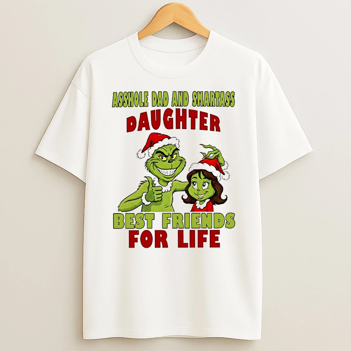 Vflippa Techteesusa 20251210_172442 61_grinch Dad And Smartass Daughter Best Friends For Life Circle T Shirt