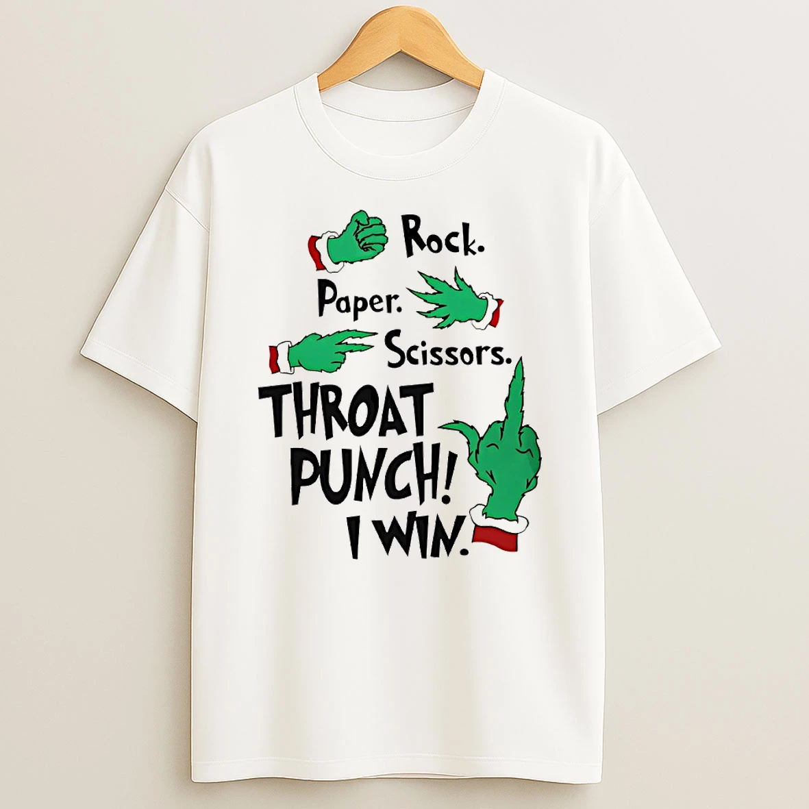 Vflippa Techteesusa 20251210_172442 61_grinch Hand Rock Paper Scissors Throat Punch I Win Circle T Shirt