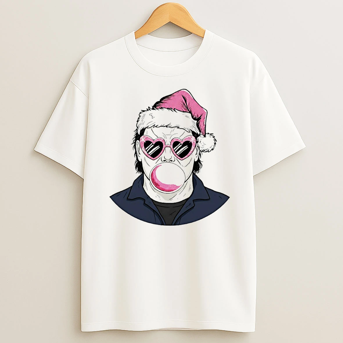 Vflippa Techteesusa 20251210_172442 61_merry Christmas Michael Myers Bubble Gum Circle T Shirt