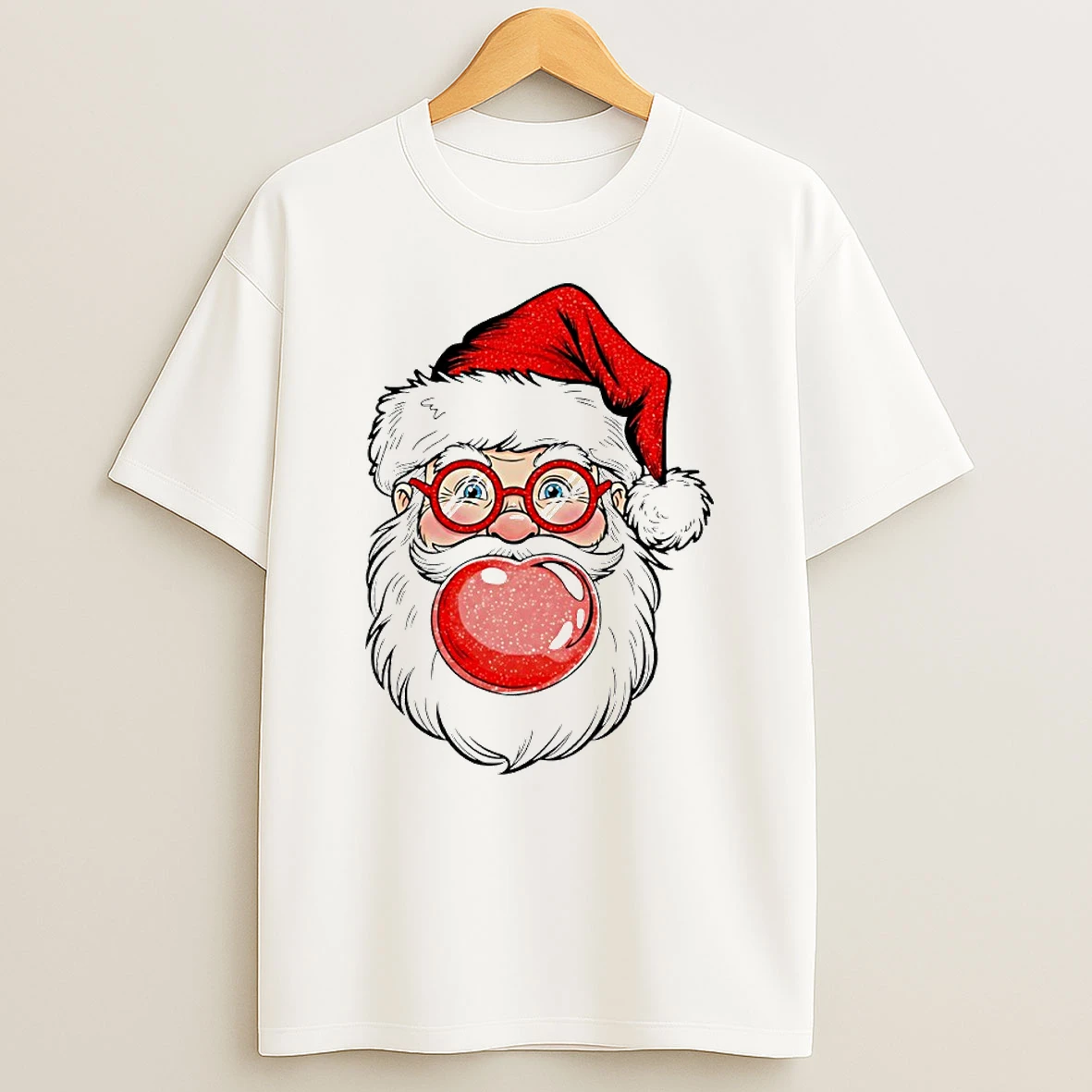 Vflippa Techteesusa 20251210_172442 61_merry Christmas Santa Claus Bubble Gum Circle T Shirt