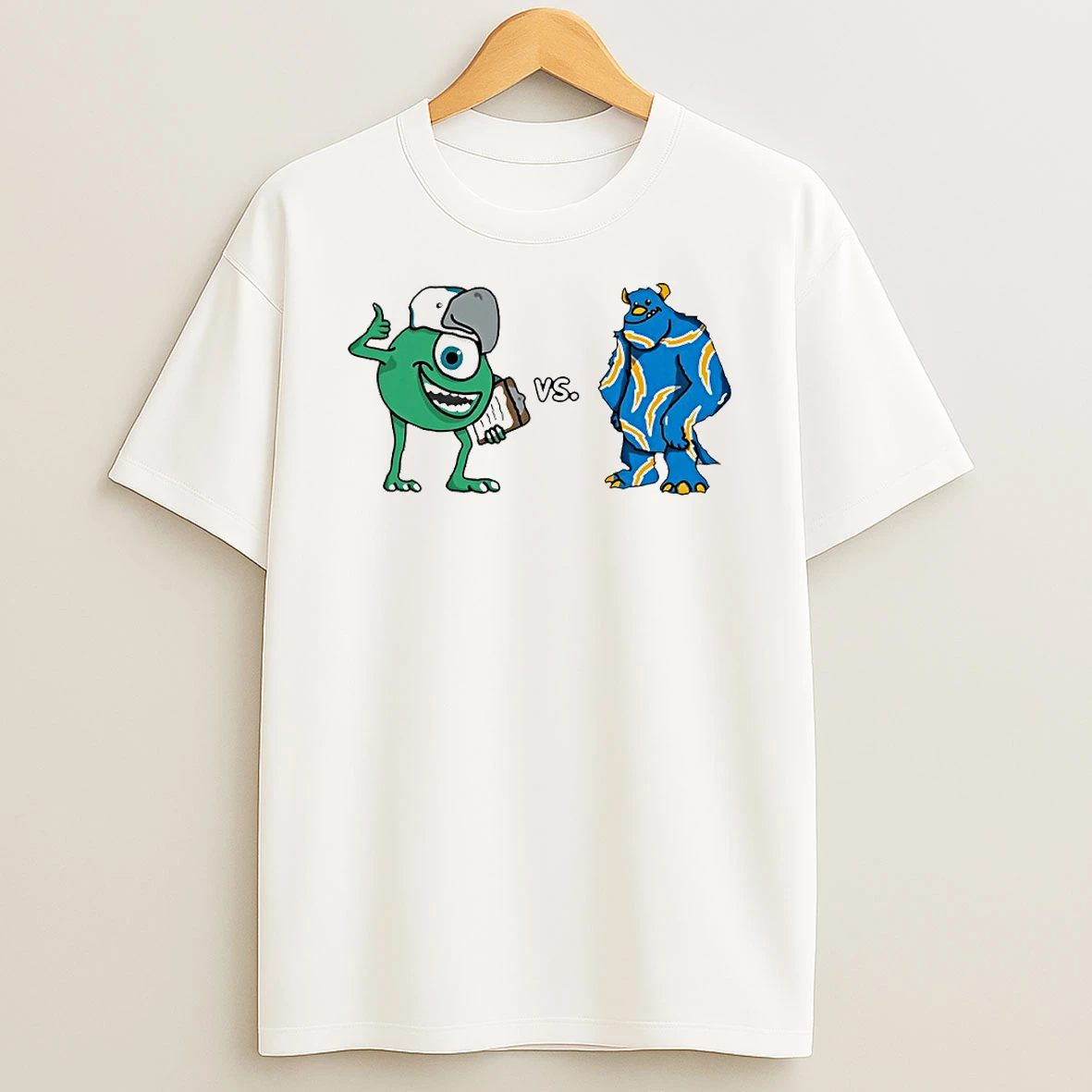 Vflippa Techteesusa 20251210_172442 61_monsters Inc Game Philadelphia Eagles Mike Wazowski Vs Los Angeles Chargers Boo Circle T Shirt