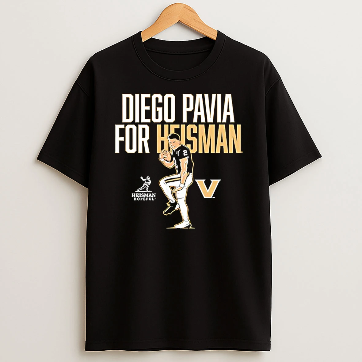 Vflippa Techteesusa 20251211_130118 32_vanderbilt Commodores Football Diego Pavia For Heisman Pose T Shirt