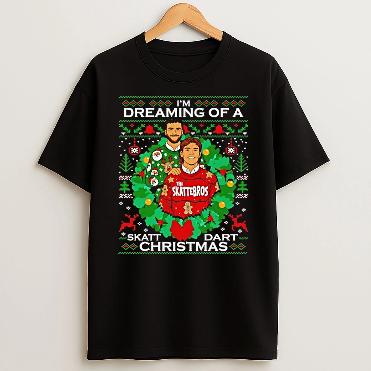 Vflippa Techteesusa 20251211_170402 58_step Brothers Im Dreaming Of A Jaxson Dart And Cam Skattebo Ugly Christmas T Shirt