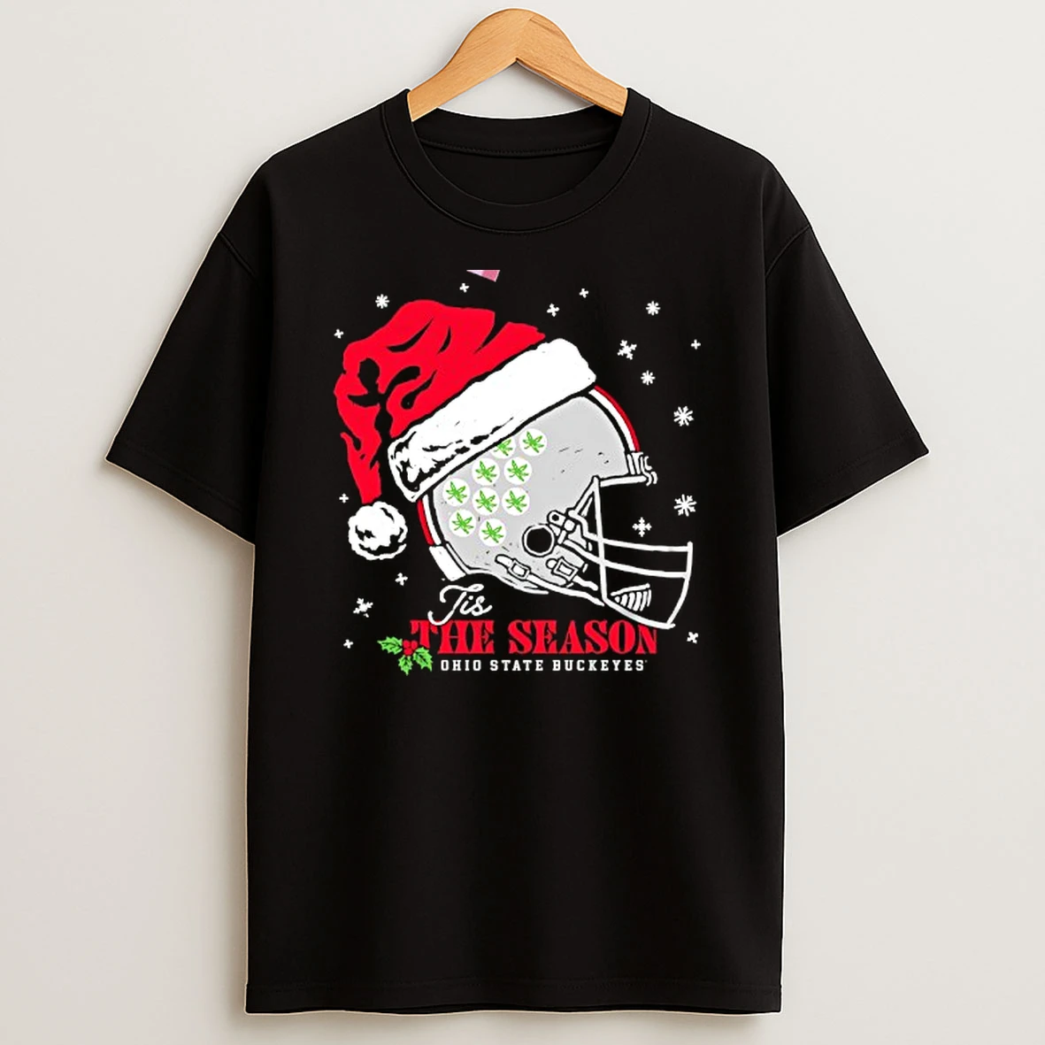 Vflippa Techteesusa 20251211_170402 58_tis The Season Ohio State Buckeyes Christmas Helmet T Shirt