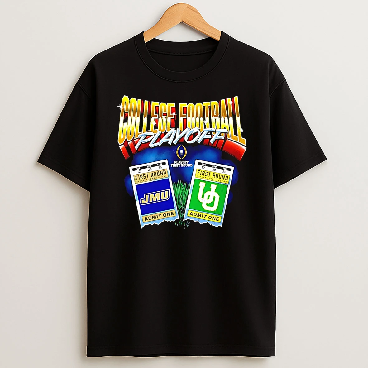 Vflippa Wildfoxtee 20251210_133315 68_oregon Ducks Vs James Madison Dukes 2025 26 Cfp First Round Matchup Ticket T Shirt