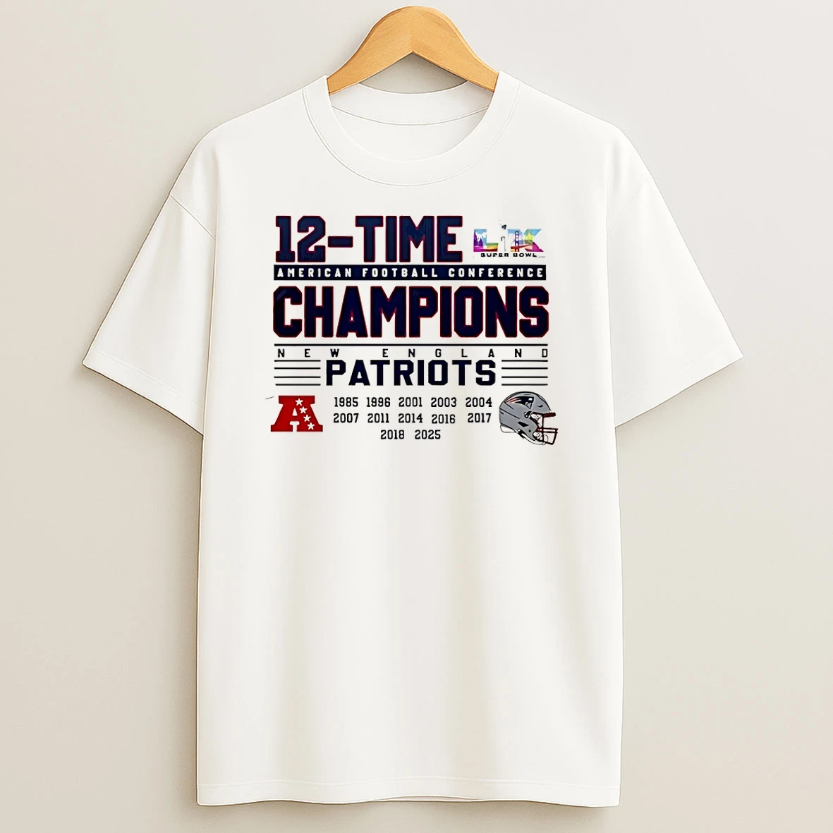12 Time Afc Champions New England Patriots T Shirt
