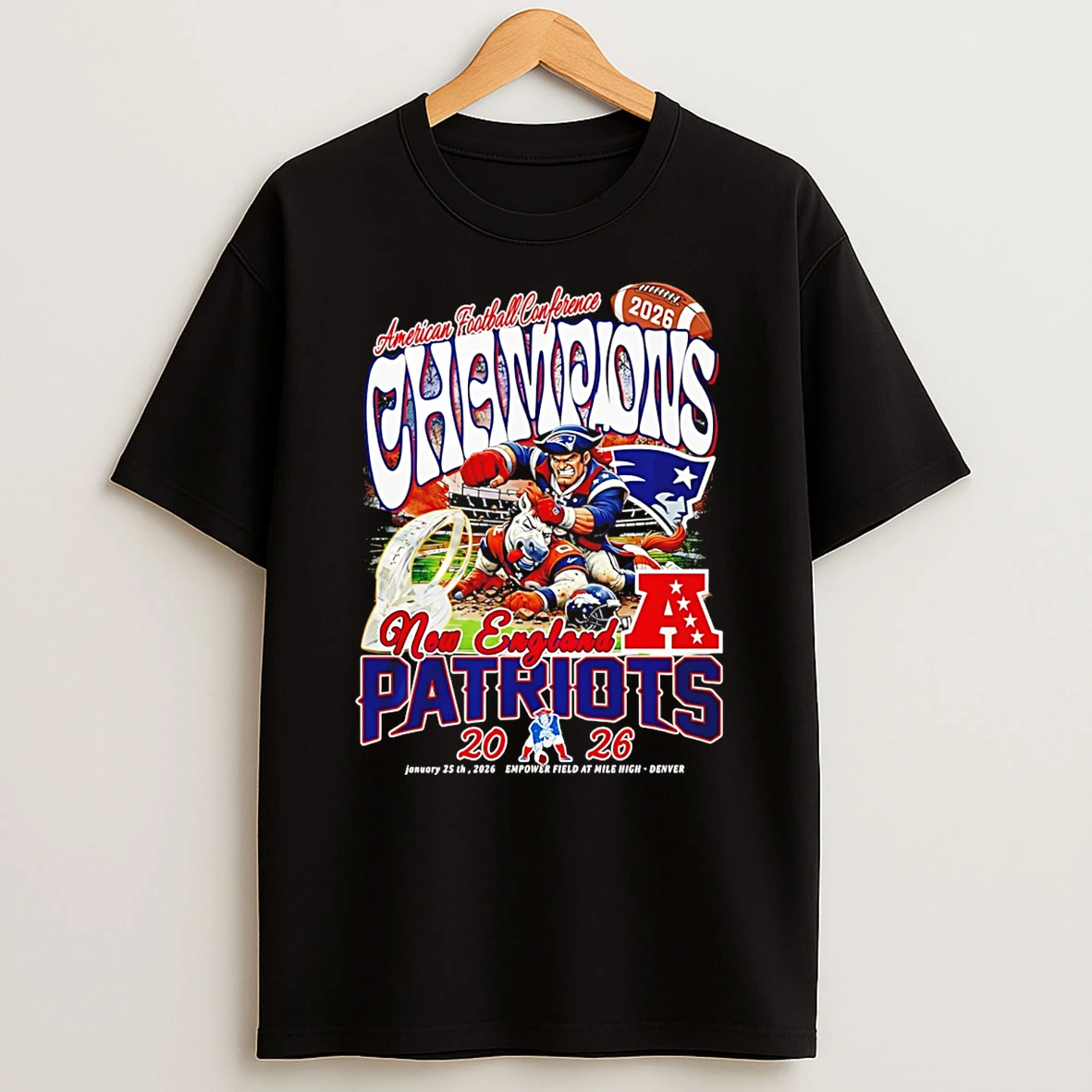 2025 26 Afc Conference Champions New England Patriots Mascot T Shirt
