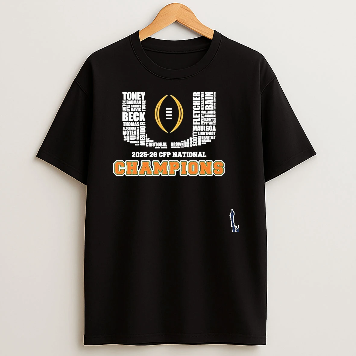 2025 26 Cfp National Champions Typo Logo T Shirt