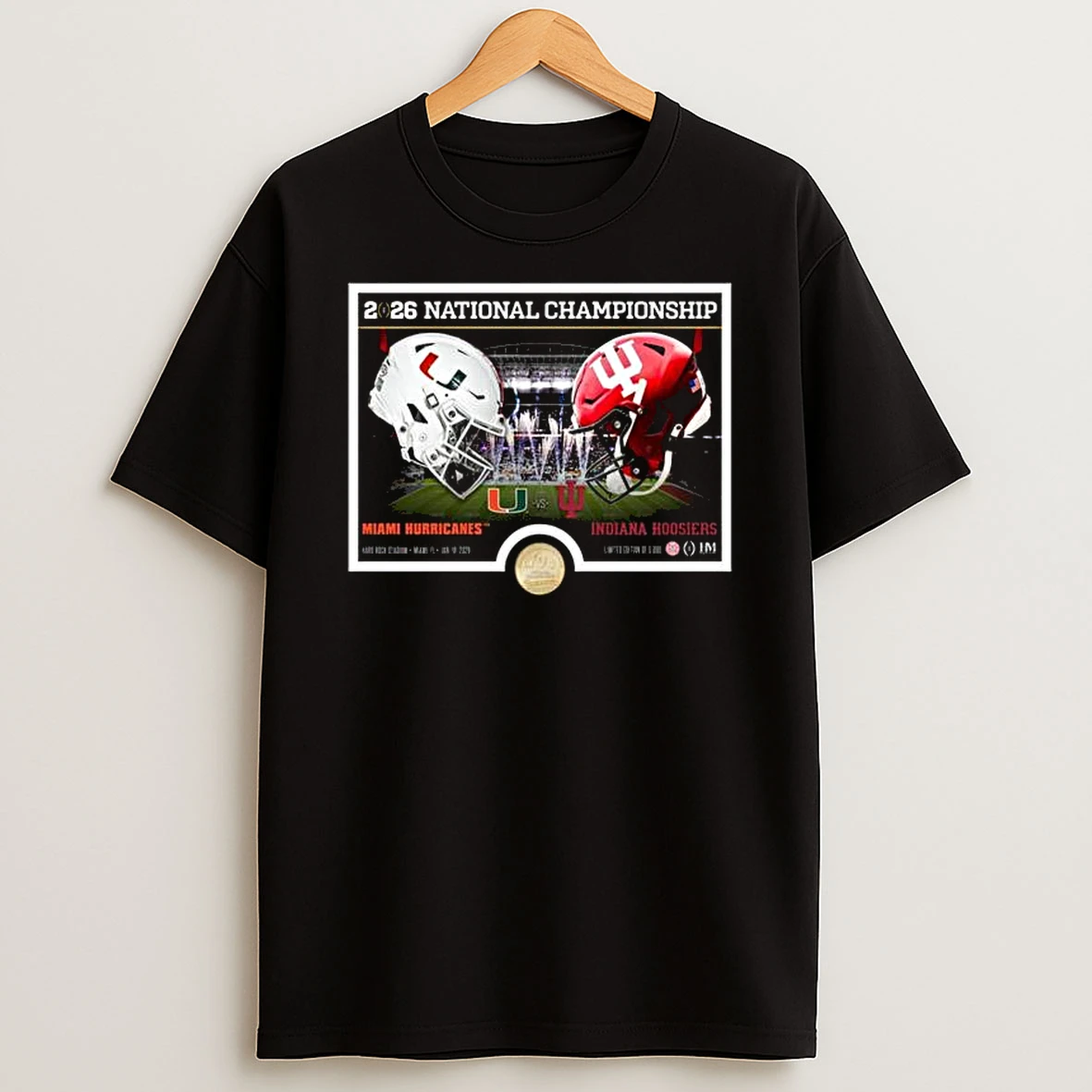 2025 26 Cfp National Championship Match Up Bronze Coin T Shirt