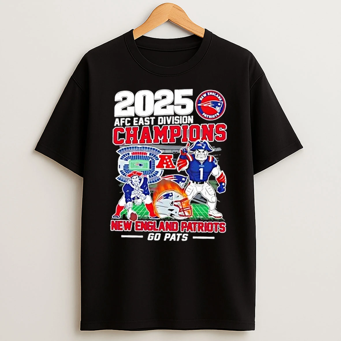 2025 Afc East Division Champions New England Patriots Go Pats Football Graphic T Shirt