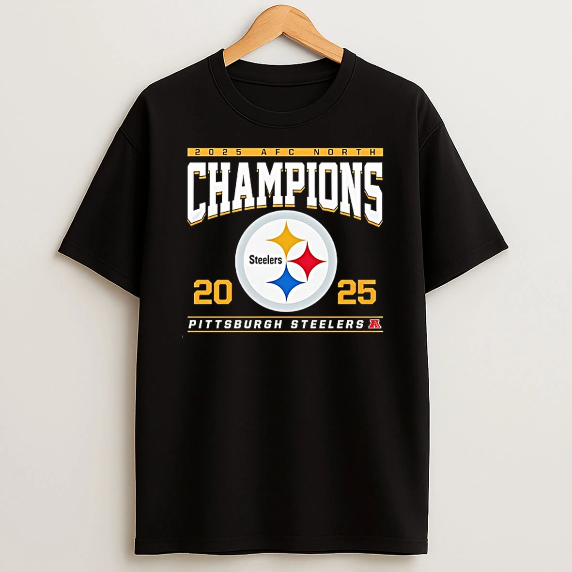 2025 Afc North Division Champions Pittsburgh Steelers Football T Shirt