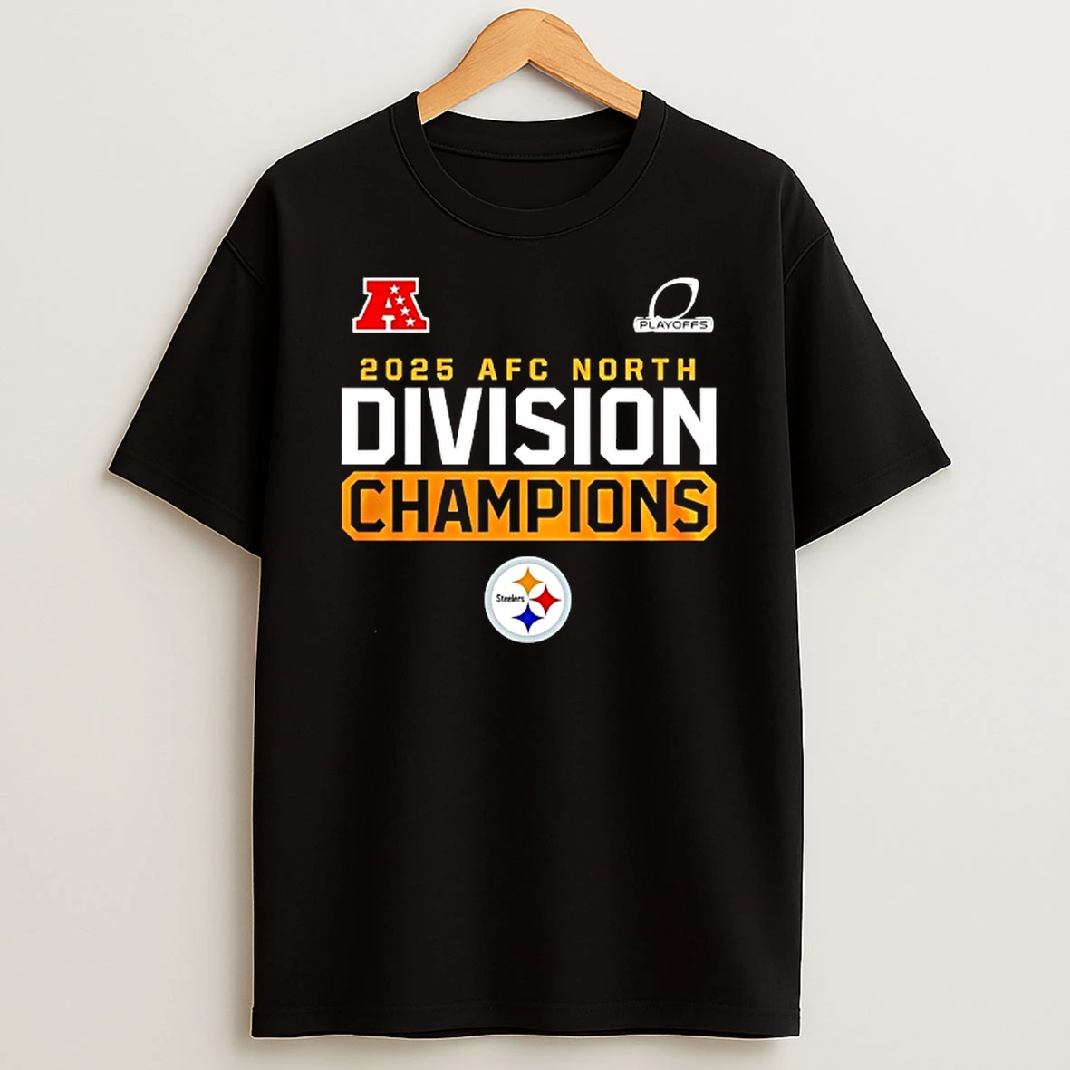 2025 Afc North Division Champions Pittsburgh Steelers Logo T Shirt