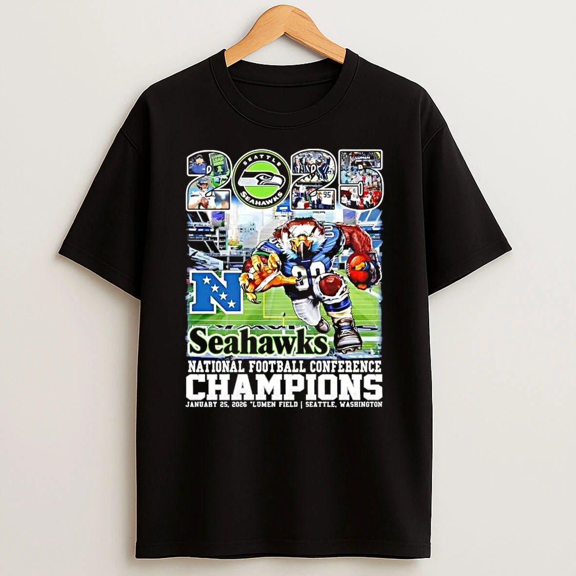 2025 American Football Conference Champions Seattle Seahawks Lumen Field T Shirt