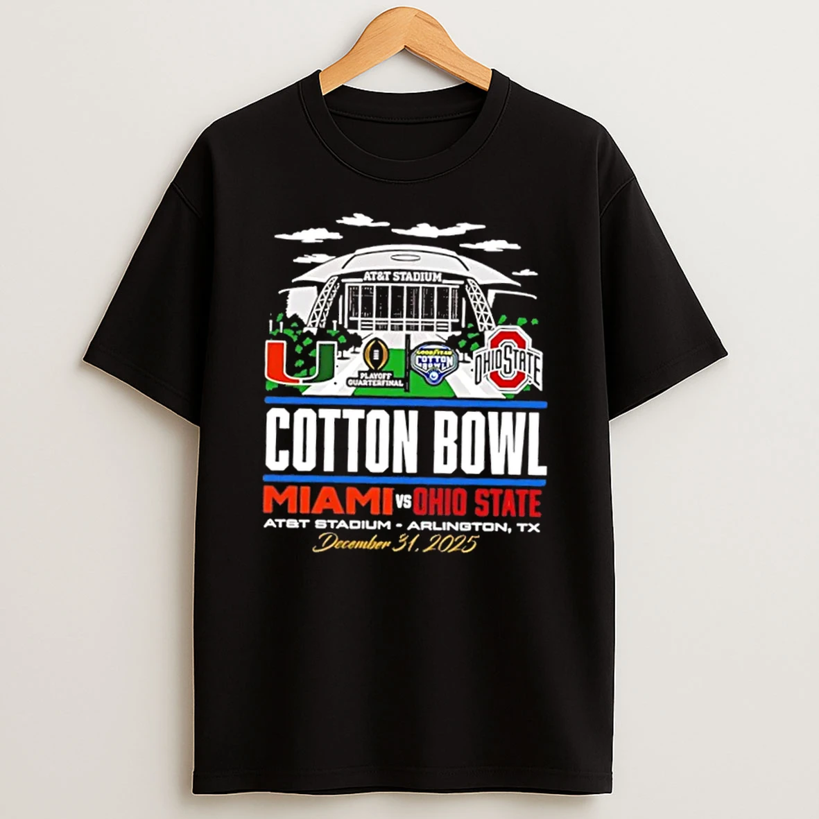 2025 Cotton Bowl Ohio State Vs Miami Att Stadium T Shirt