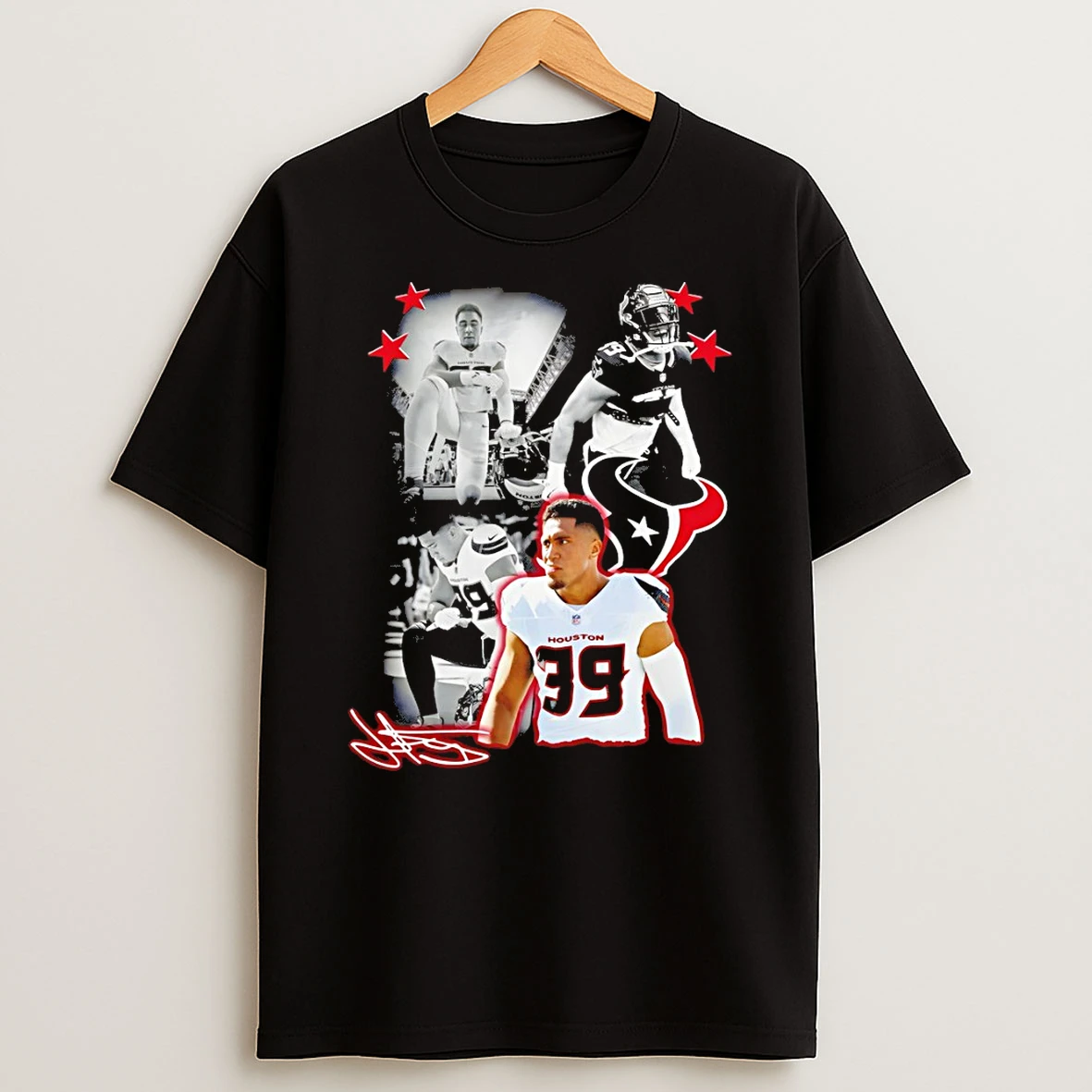2025 Henry Tootoo Houston Texans Football Graphic Signature T Shirt