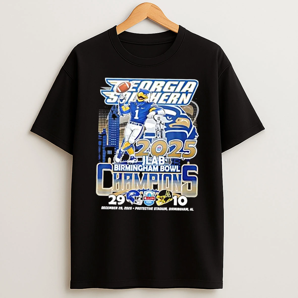 2025 Jlab Birmingham Bowl Champions Georgia Southern Eagles Protective Stadium Birmingham Al T Shirt