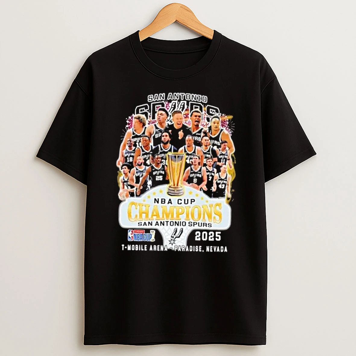 2025 Nba Cup San Antonio Spurs All Players T Mobile Arena Paradise Nevada T Shirt